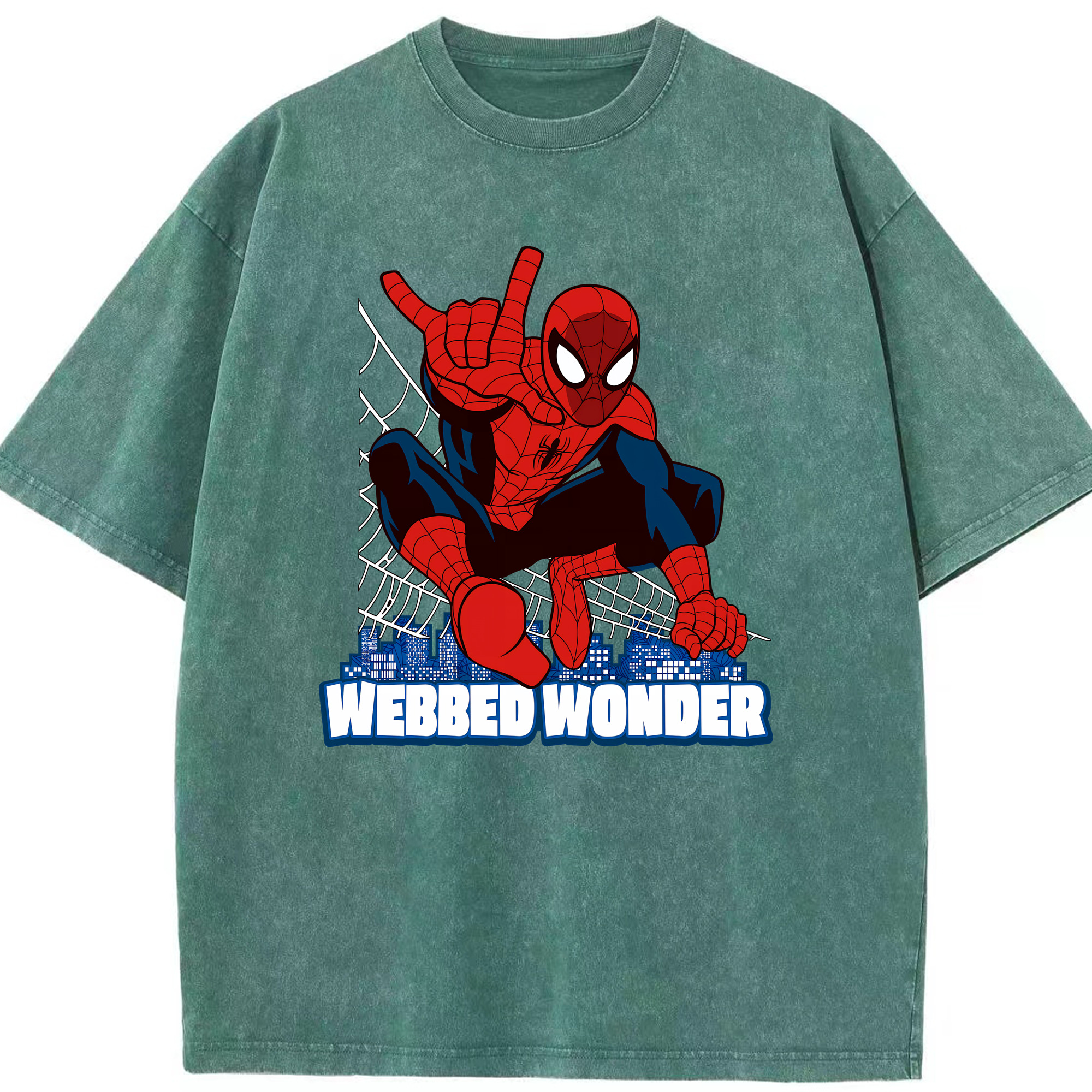 （画像用） Spider Man スパイダーマン 綿100% ヴィンテージ風 半袖Tシャツ（フロントプリント）